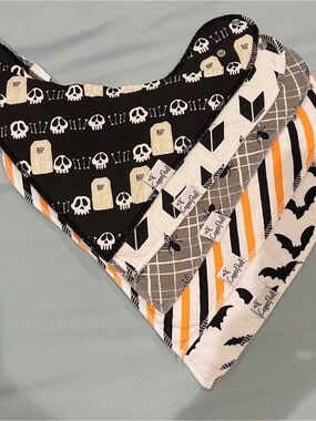 Copper Pearl Halloween Bandana Bib Set